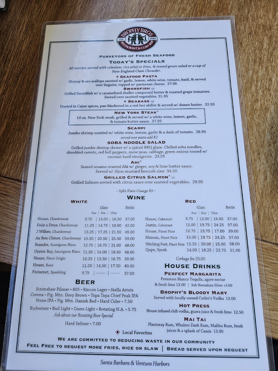 Brophy Bros. Menu - Image 2